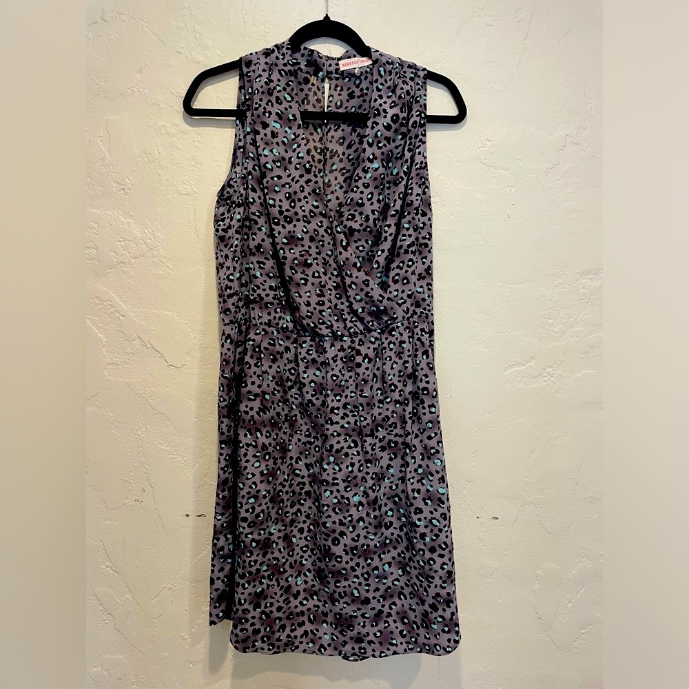 Rebecca Taylor Silk Cheetah Mini Dress